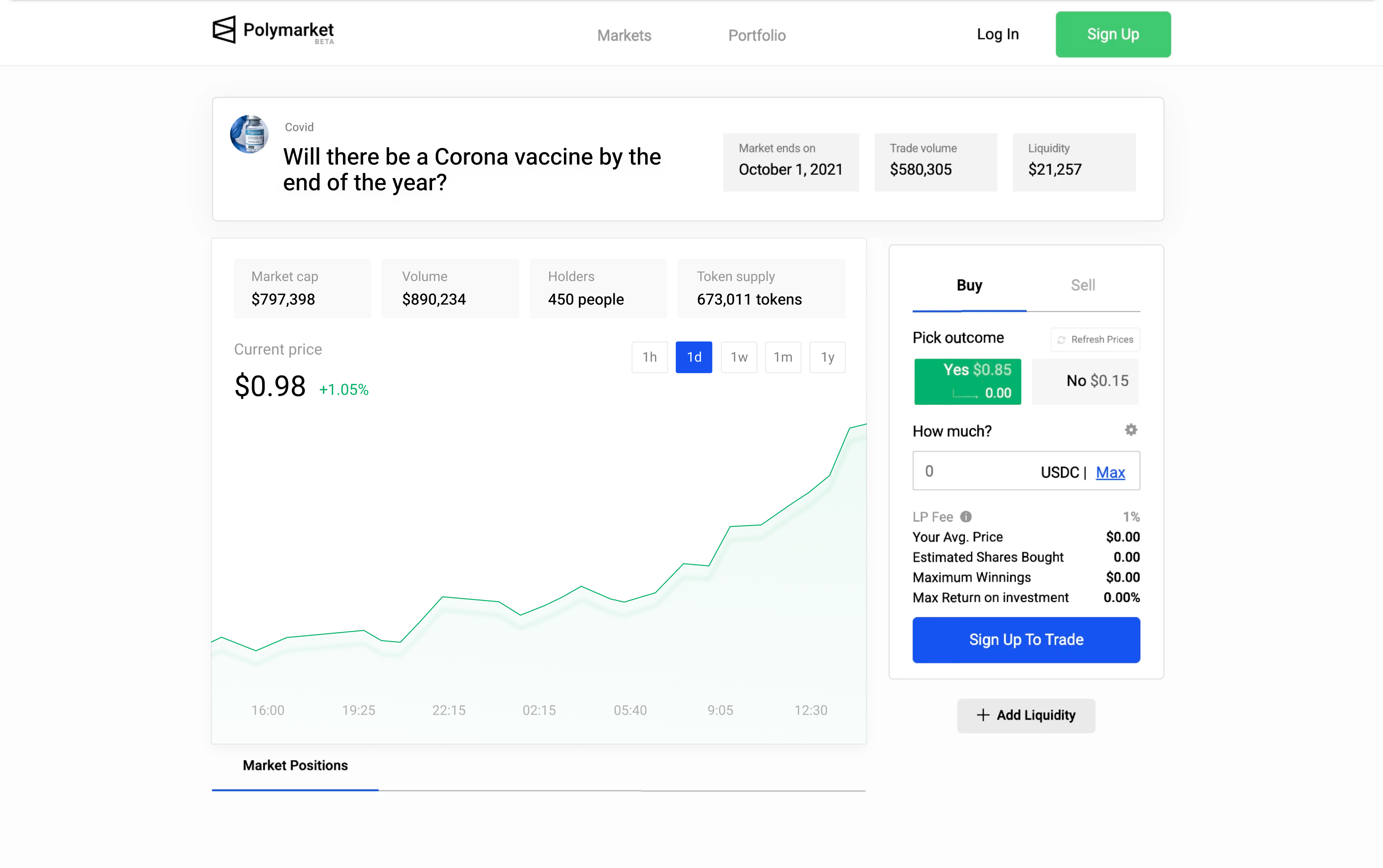 Polymarket final user interface