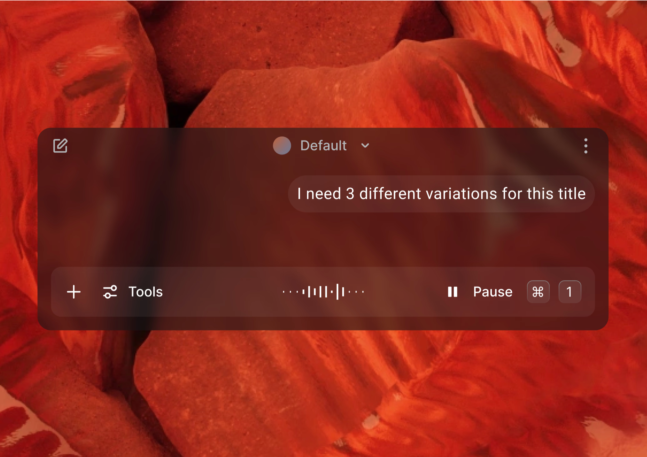 Zeth AI productivity companion interface, screen 1