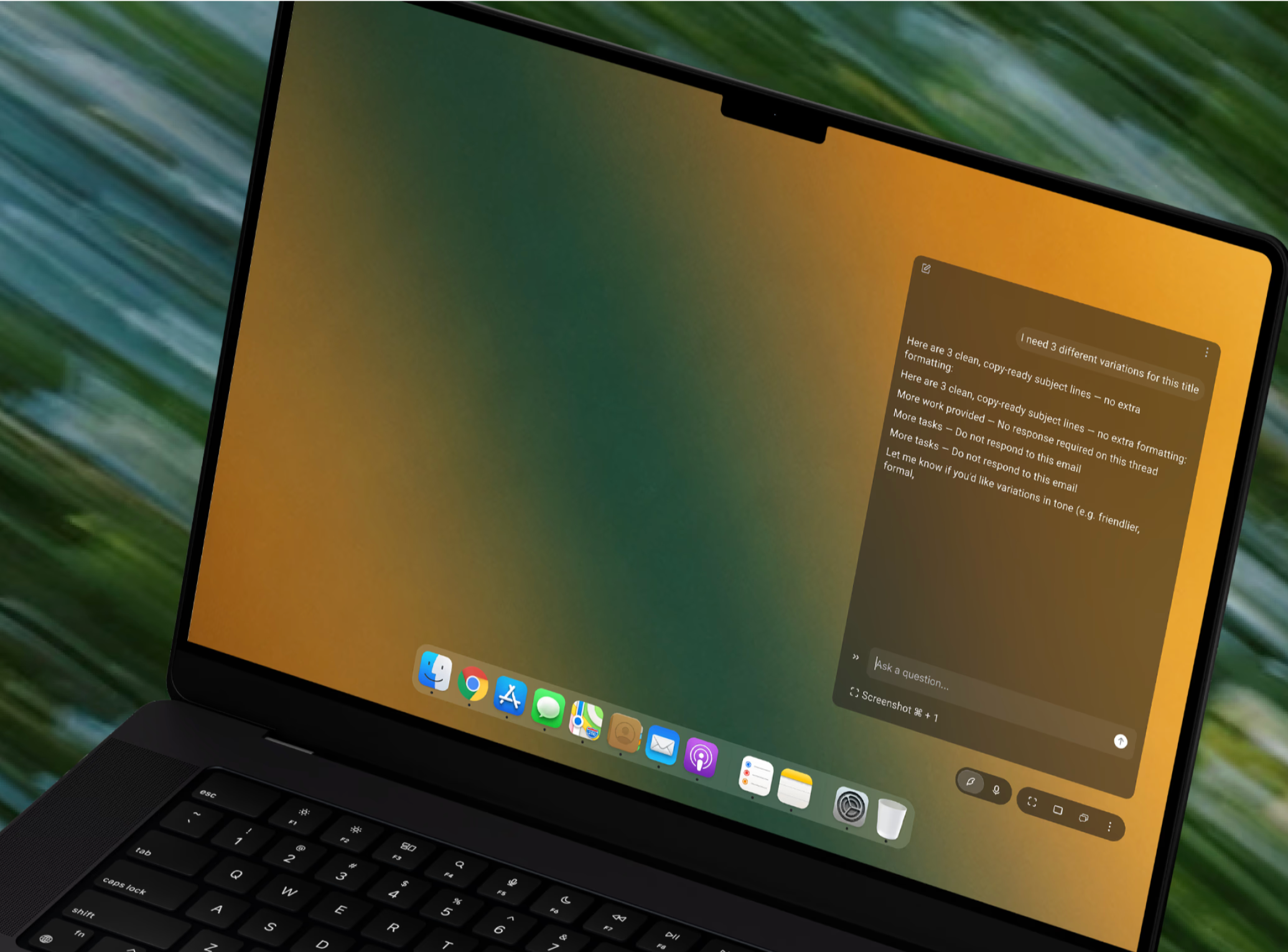 Zeth AI productivity companion interface, screen 2